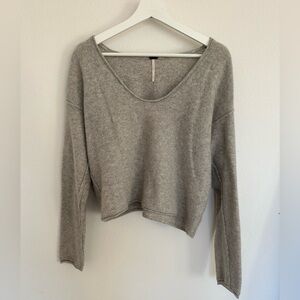 Free People 100% Cashmere Cropped Sweater